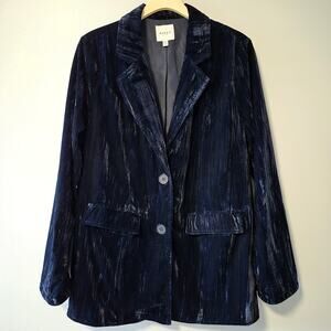 GILLI Dark Midnight Blue Crush Velvety Women's Medium Evening Dinner Jacket